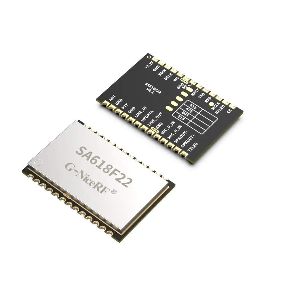 SA618F22: 160 мВт 8K частота дискретизации полнодуплексный беспроводной аудио приемопередающий модуль