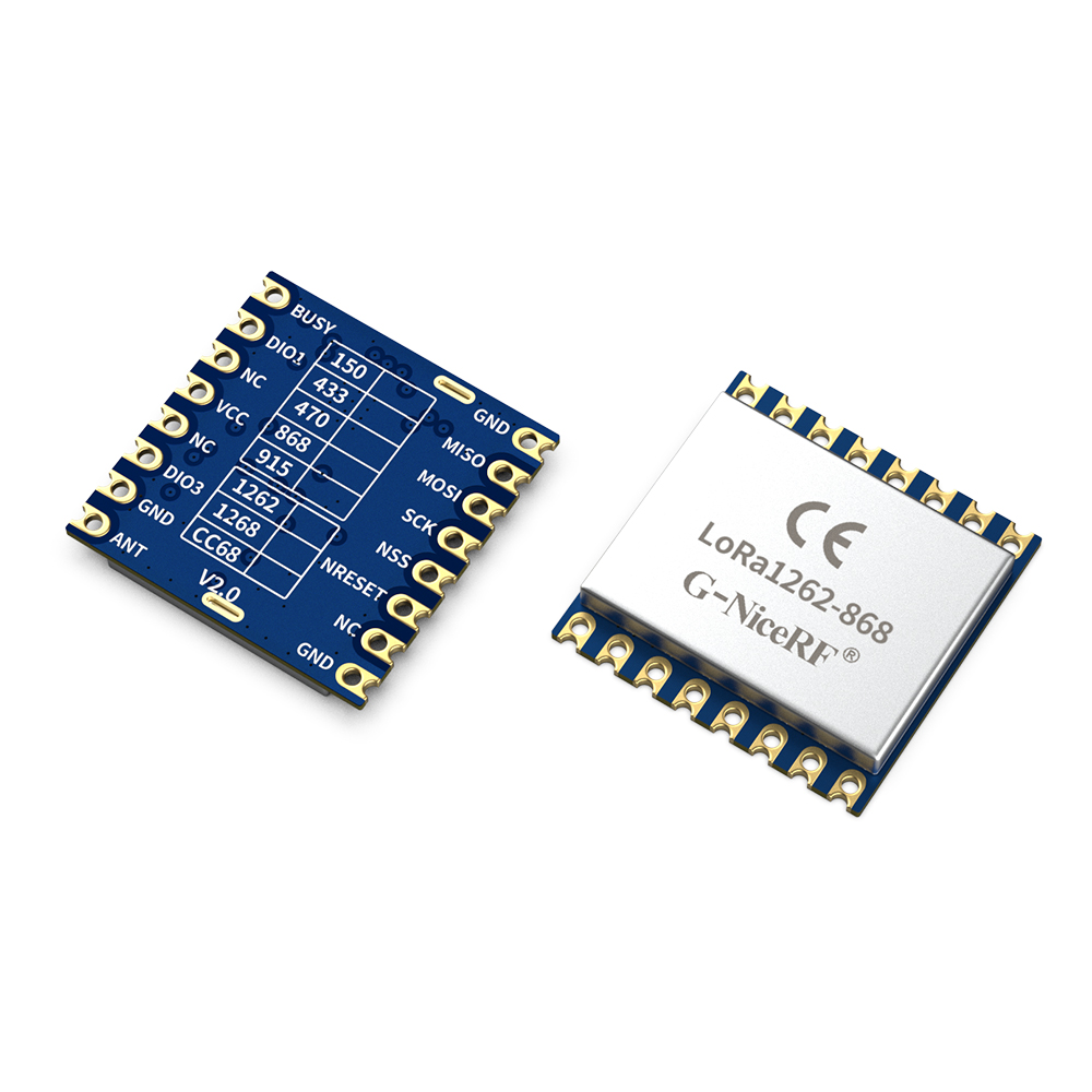 LoRa1262-868: модуль LoRa SX1262 мощностью 160 мВт, сертифицированный CE-RED, 868 МГц, с TCXO