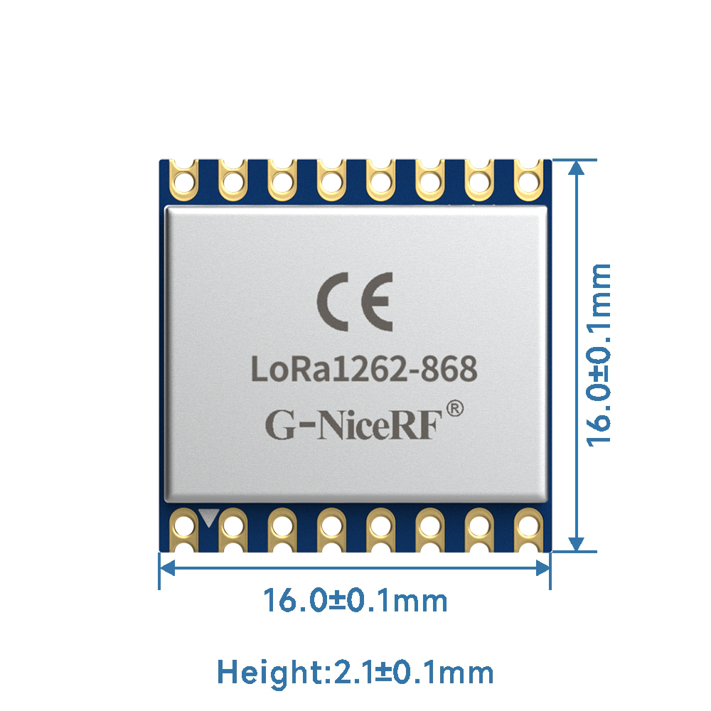 LoRa1262-868: модуль LoRa SX1262 мощностью 160 мВт, сертифицированный CE-RED, 868 МГц, с TCXO