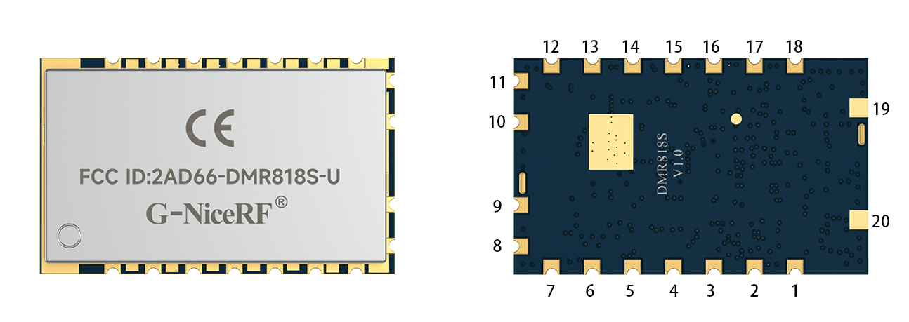 Определение контактов модуля рации DMR DMR818S-U. Определение контактов модуля рации DMR DMR818S-U.