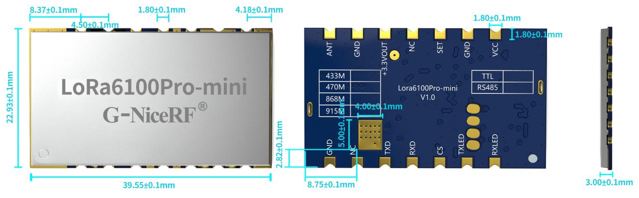 модуль lora LoRa6100Pro-mini size
